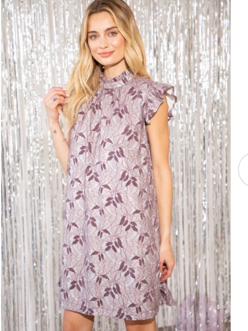 Lavender Floral Lace Mini Dress